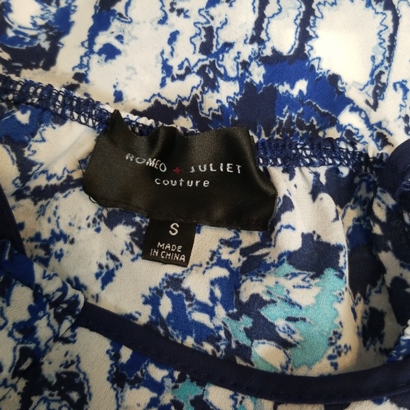 Romeo & Juliet Couture Blue & White Splash Tank - Picture 7 of 8